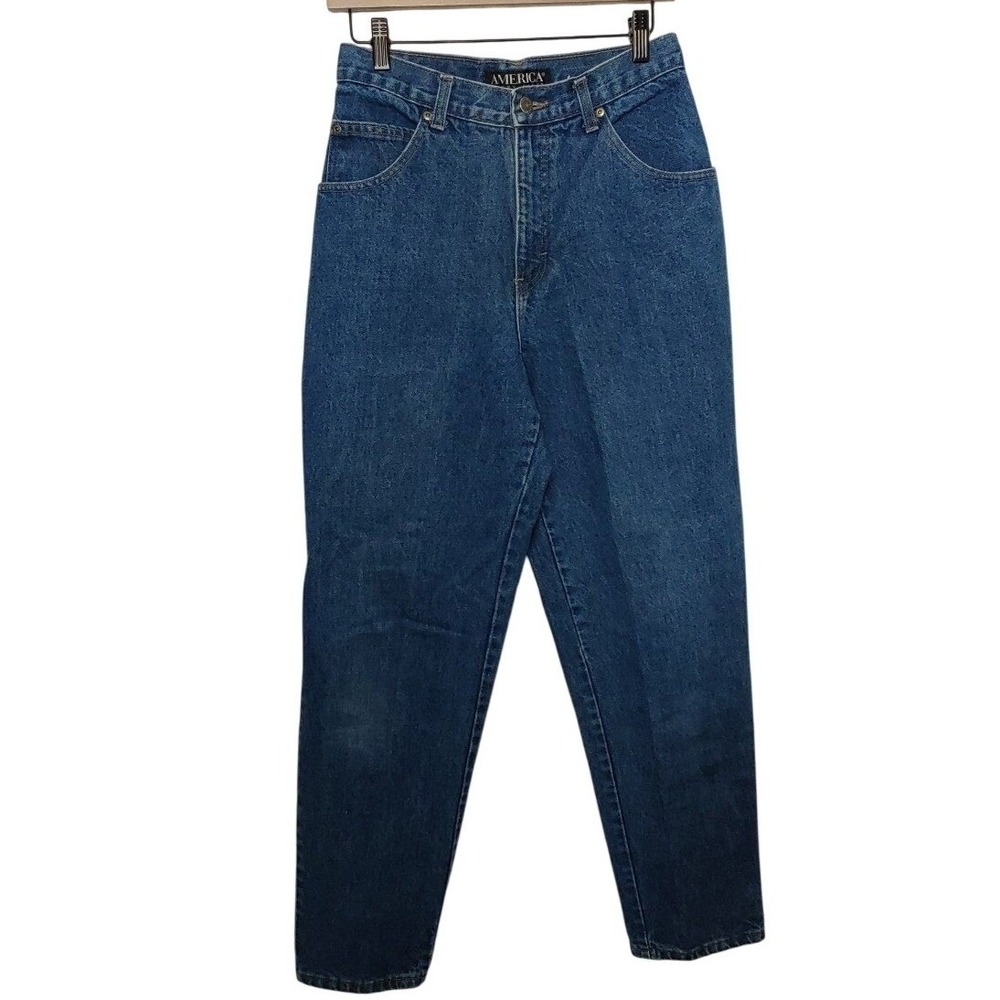 90s Perry Ellis America Womens Jeans Size 10 High Waist Stone Tapered Cotton Y2K